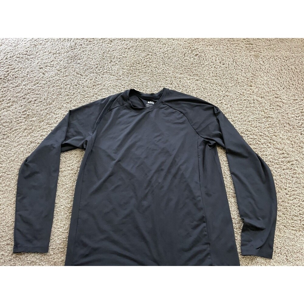 Men’s REI Base Layer Black Long Sleeve Shirt M Medium